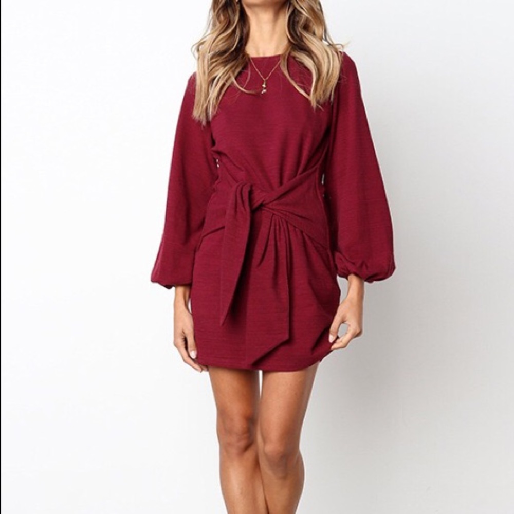 Burgundy long Top/short dress - Picture 3 of 8